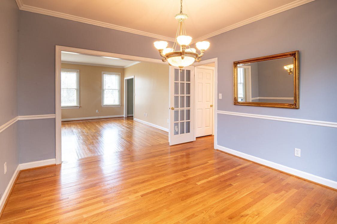 A professionally cleaned wooden floor