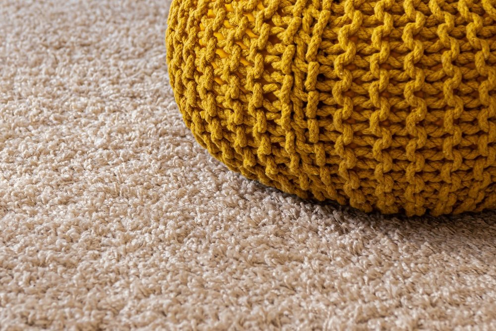 A close-up of carpet fibers