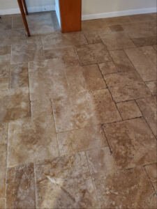 Close-up of a brownstone flooring