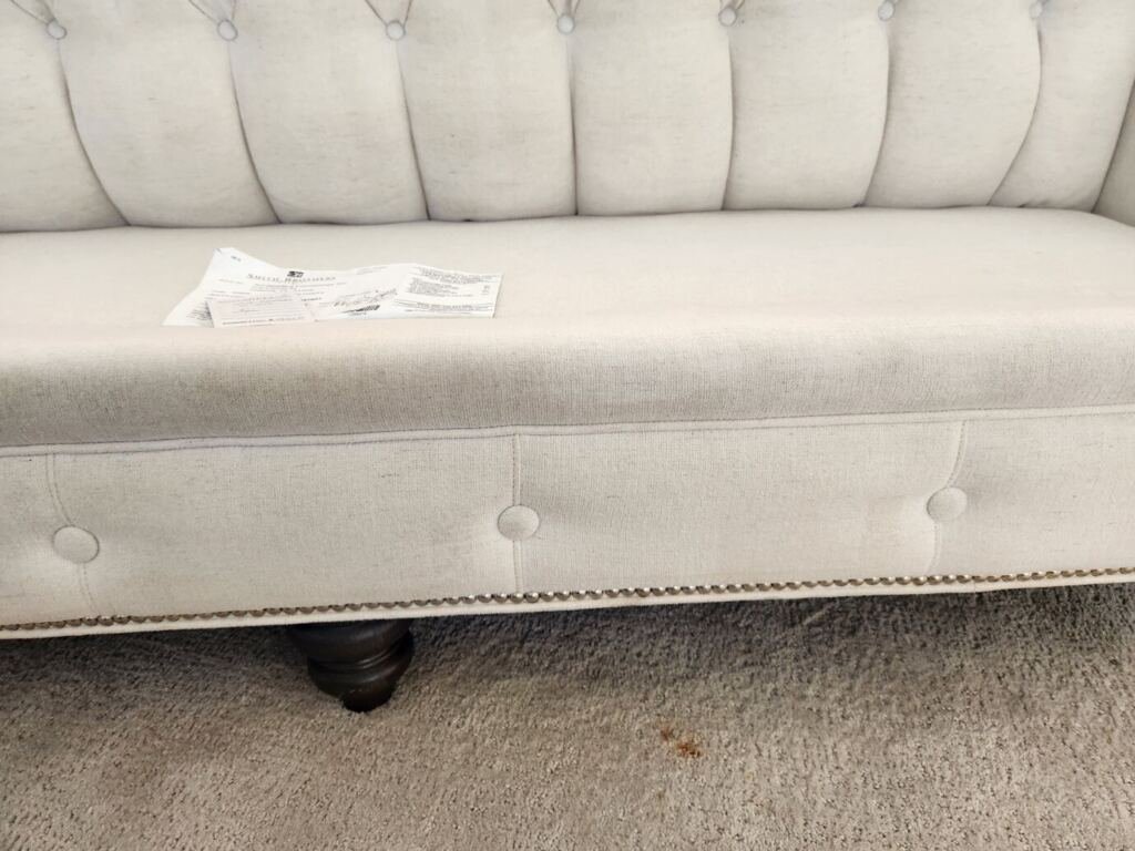A sofa before sofa cleaning