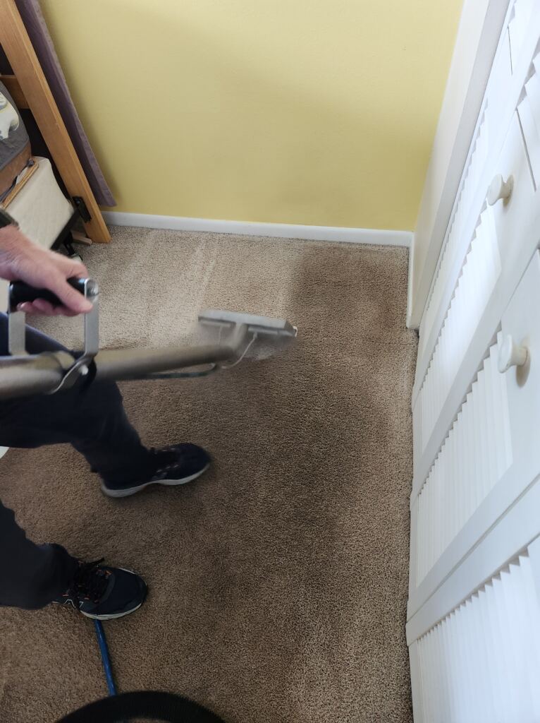 Steam cleaning process underway