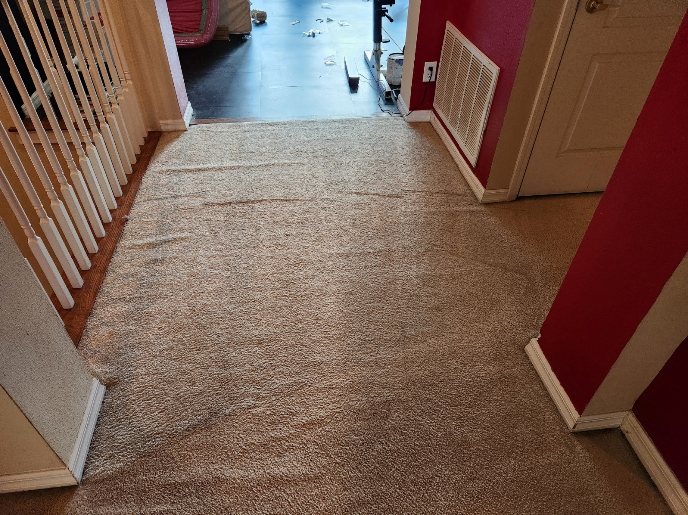 A home before professional carpet cleaning