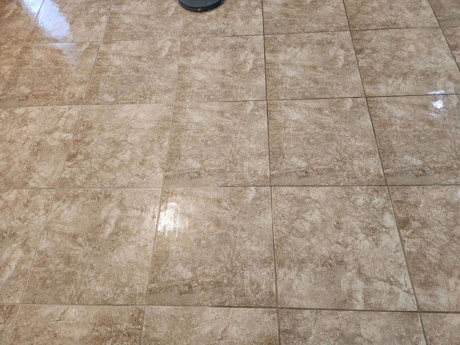 Shiny tiles after professional cleaning