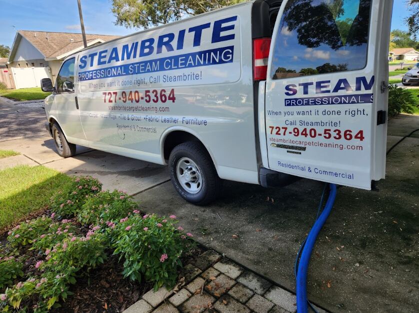 The team at Steambrite Cleaning Services at work in Clearwater.