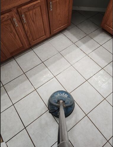 clean kitchen tiles.