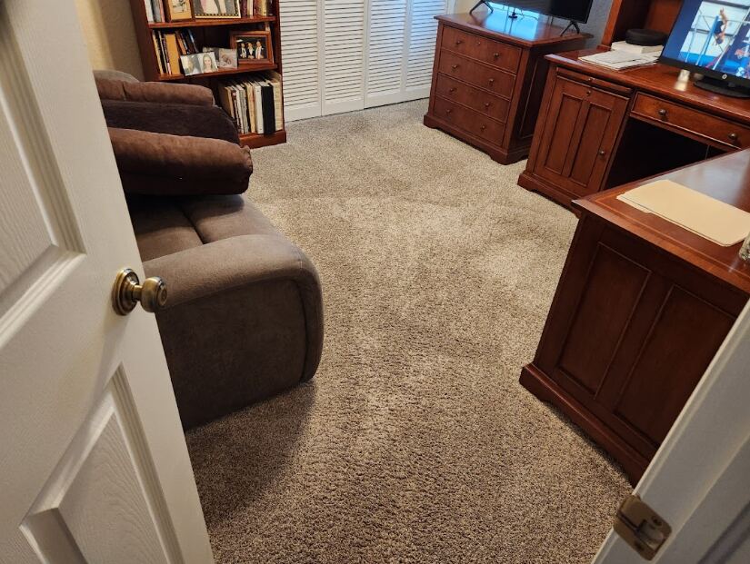 Clean carpet in a home office