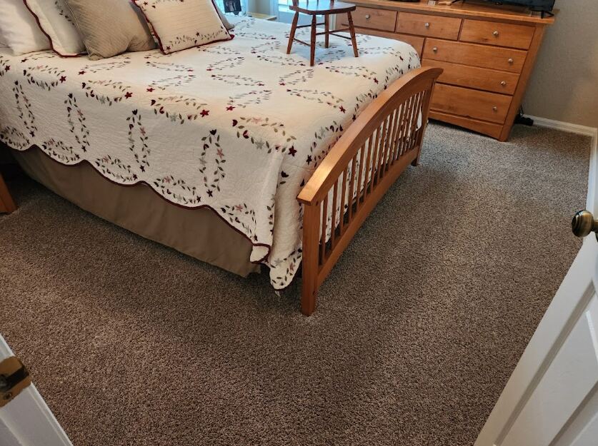 A freshly cleaned carpet by Steambrite Cleaning Services.