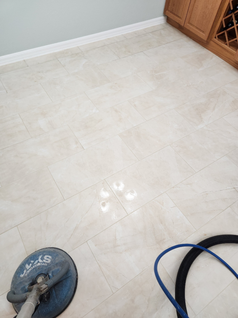 A bathroom with clean grout and tiles