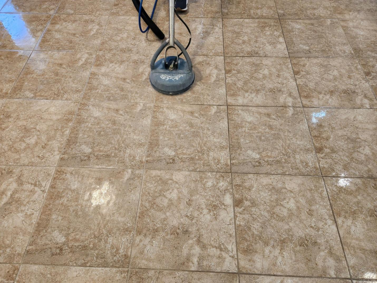 A clean floor with tiles.