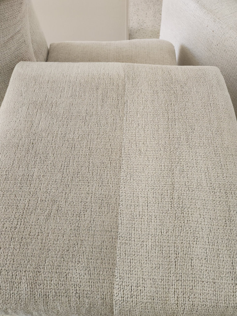 close-up of sofa cushions that have been cleaned