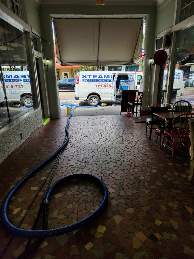 professional floor cleaning for a commercial walkway