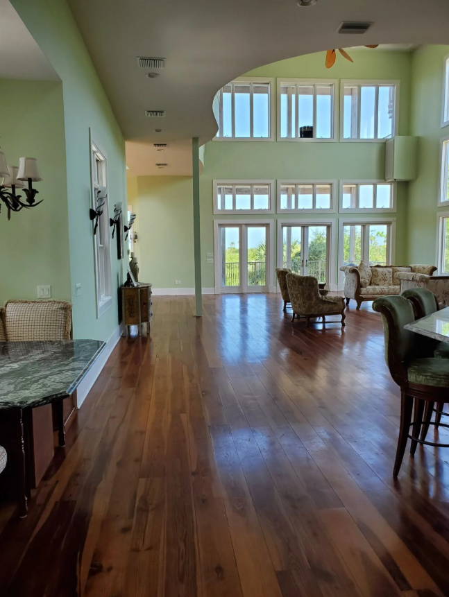 polished hardwood floors in a bright living space