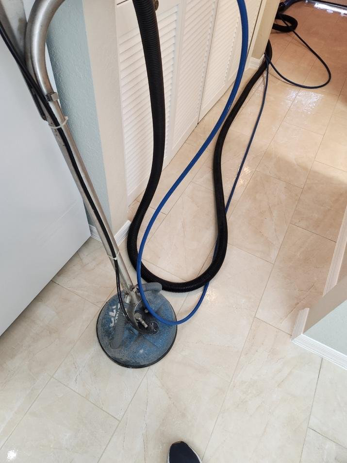 tile and grout cleaning service for a residential hallway