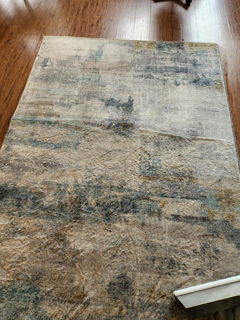 An image of a rug being cleaned